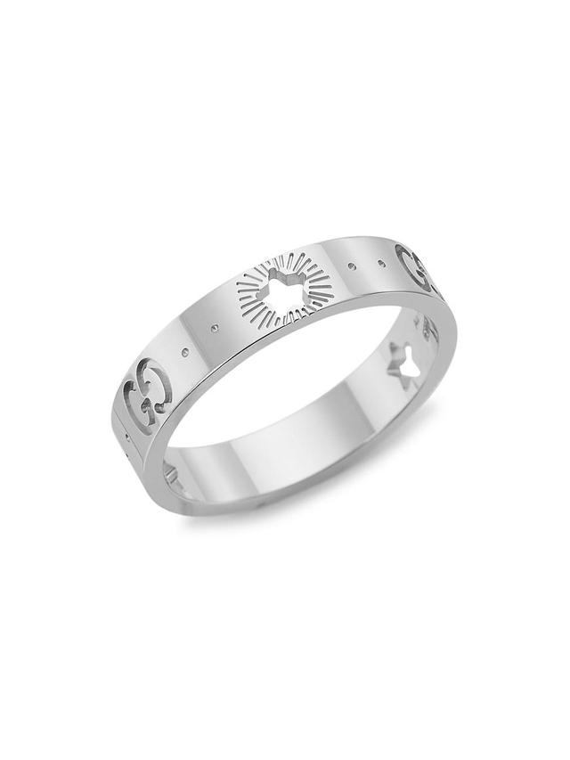 Womens Icon 18K White Gold Star Detail Ring Product Image