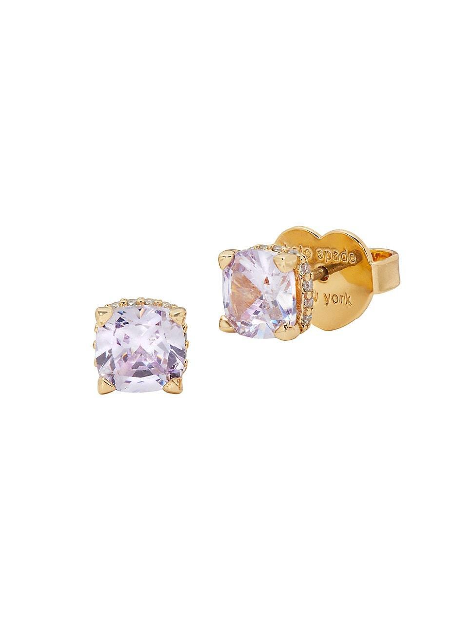 Womens Goldtone Or Silvertone Cubic Zirconia Stud Earrings Product Image