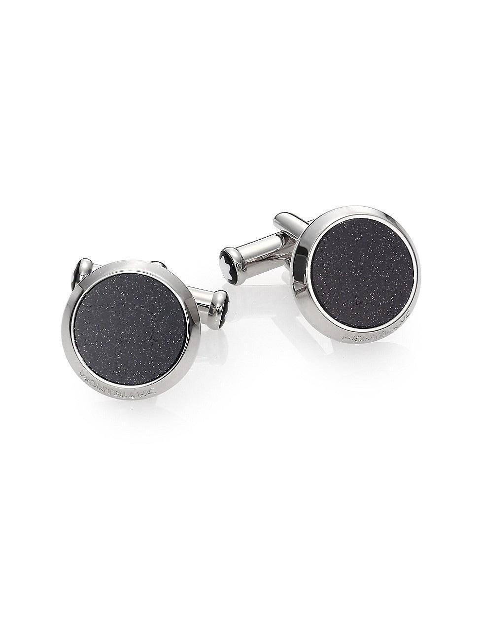 Mens Goldstone & Stainless Steel Cuff Links Product Image