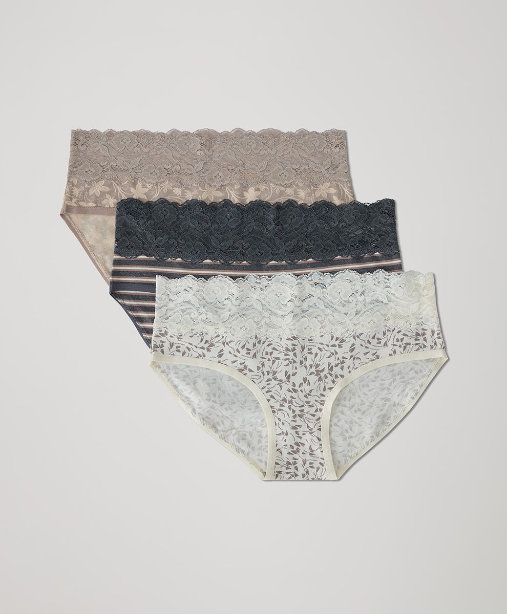 Womens Lace Waist Brief 3-Pack XL Product Image