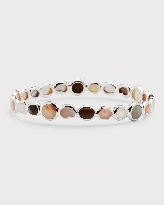 Womens Polished Rock Candy Sterling Silver & Multi-Stone Bangle Product Image