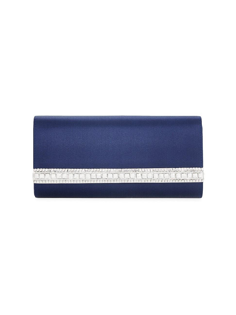 JUDITH LEIBER COUTURE Perry Crystal Bar Satin Clutch Product Image