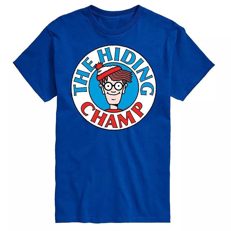 Mens Wheres Waldo The Hiding Champ Graphic Tee Blue Product Image