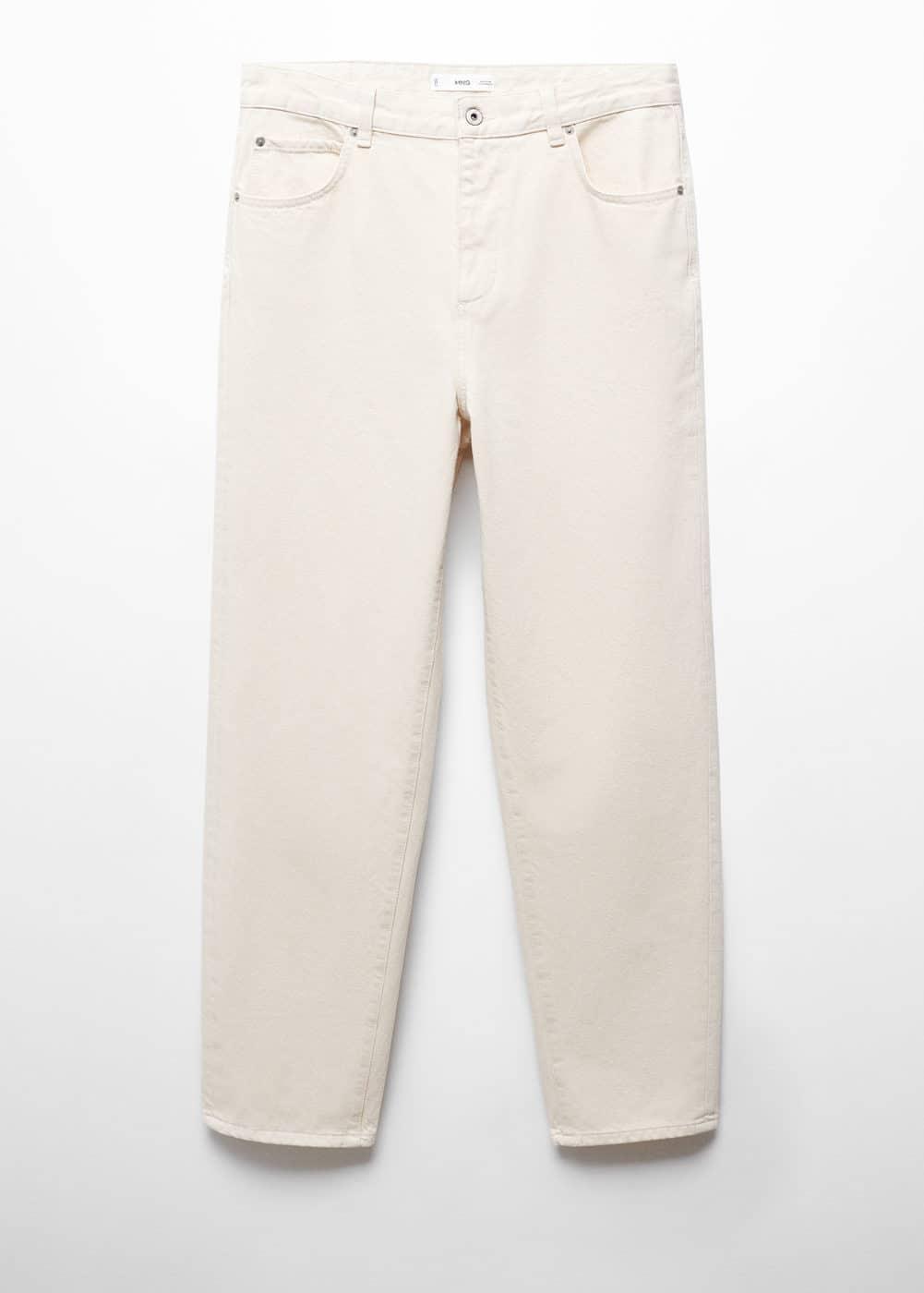 MANGO MAN - Relaxed-fit cotton jeans ecruMen Product Image