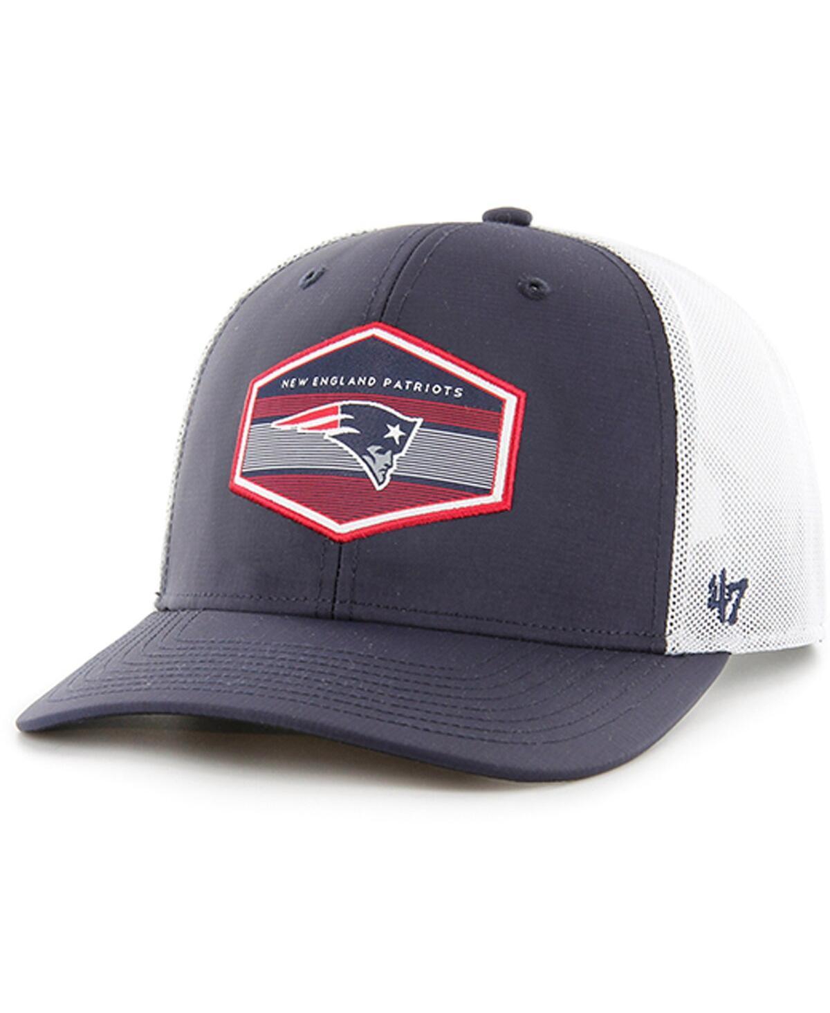 Mens 47 Brand Navy New England Patriots Burgess Trucker Adjustable Hat Product Image