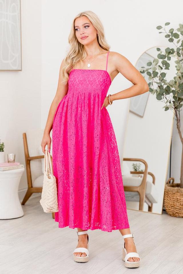 Laced In Love Pink Midi Dress FINAL SALE Product Image