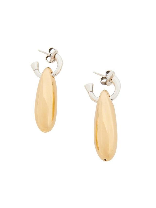 Womens 18K Gold-Plated & Silver Drop Earrings Product Image