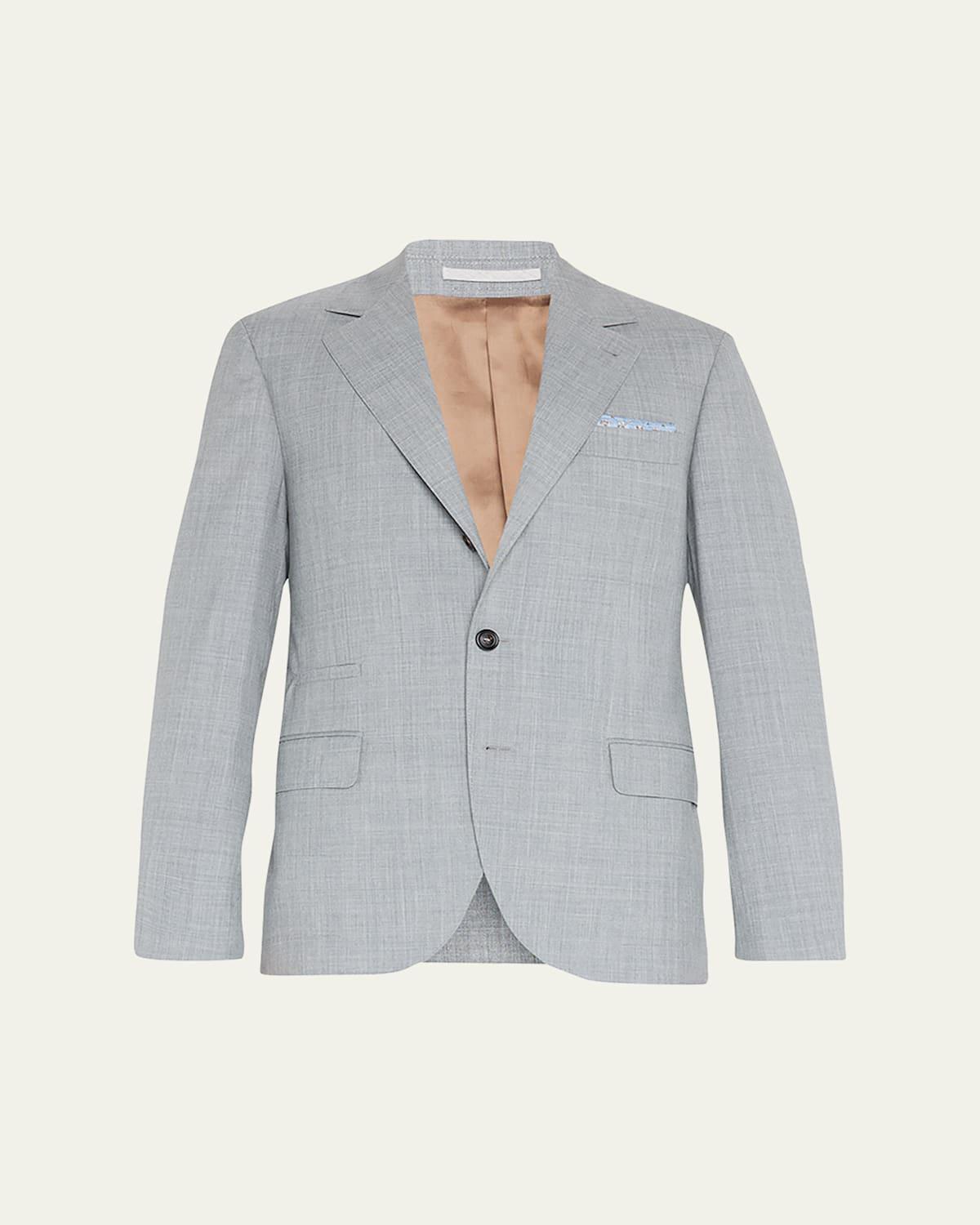 Mens Wool Three-Button Two-Piece Suit Product Image