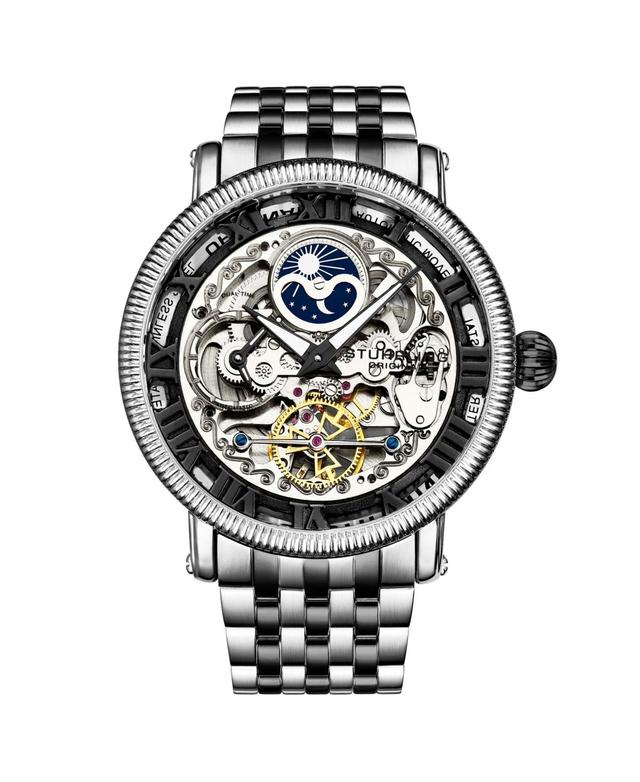 Stuhrling Mens Black - Silver Tone Stainless Steel Bracelet Watch 49mm Product Image