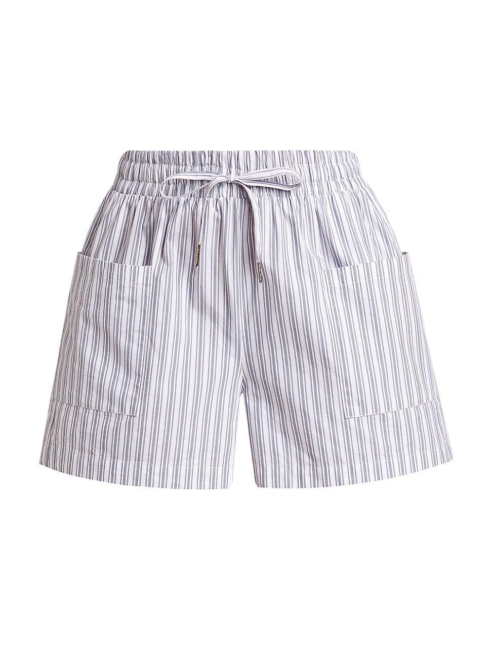 Womens Soft Striped Cotton Shorts Product Image