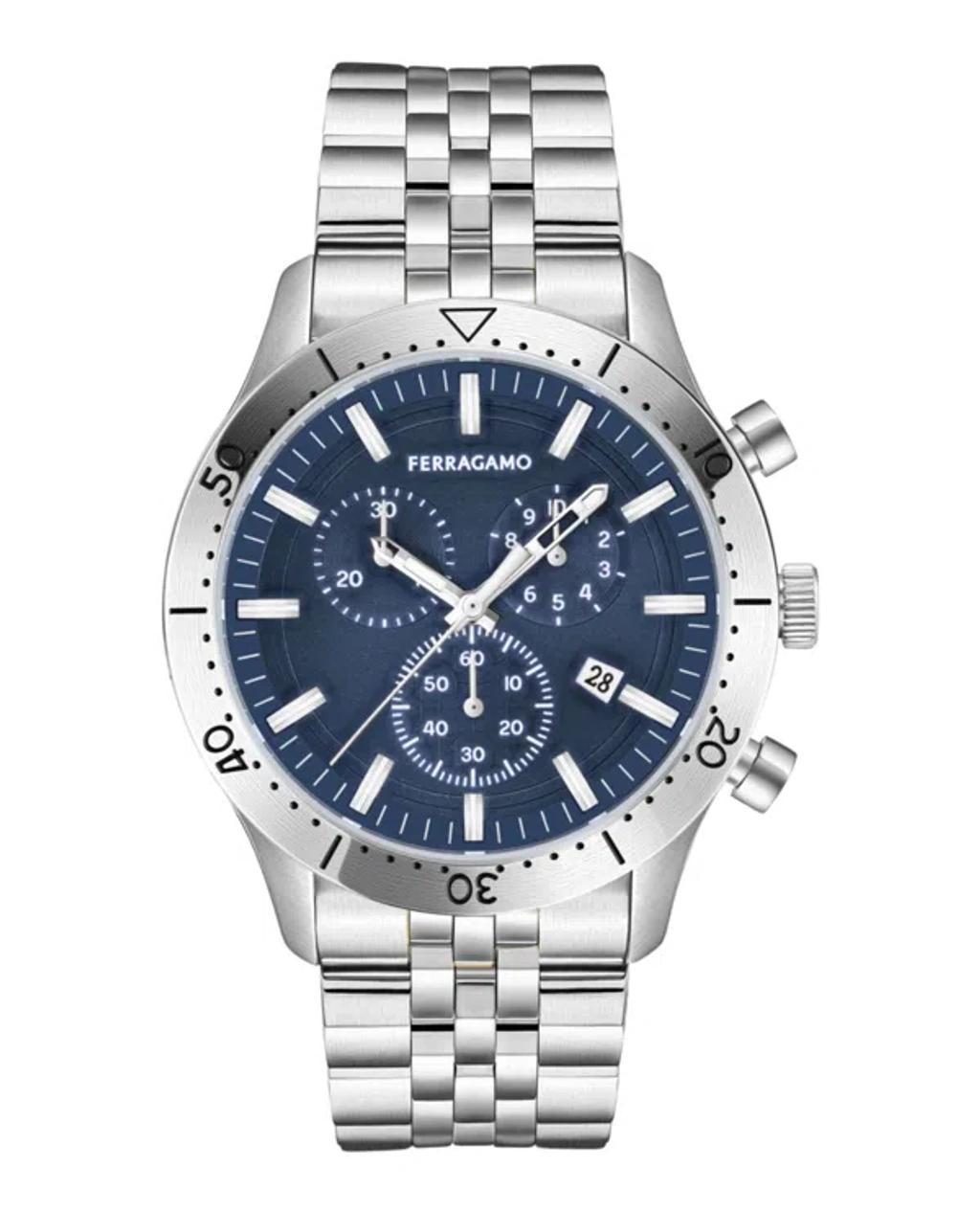 FERRAGAMO Master Chrono Bracelet Watch In Silver Product Image