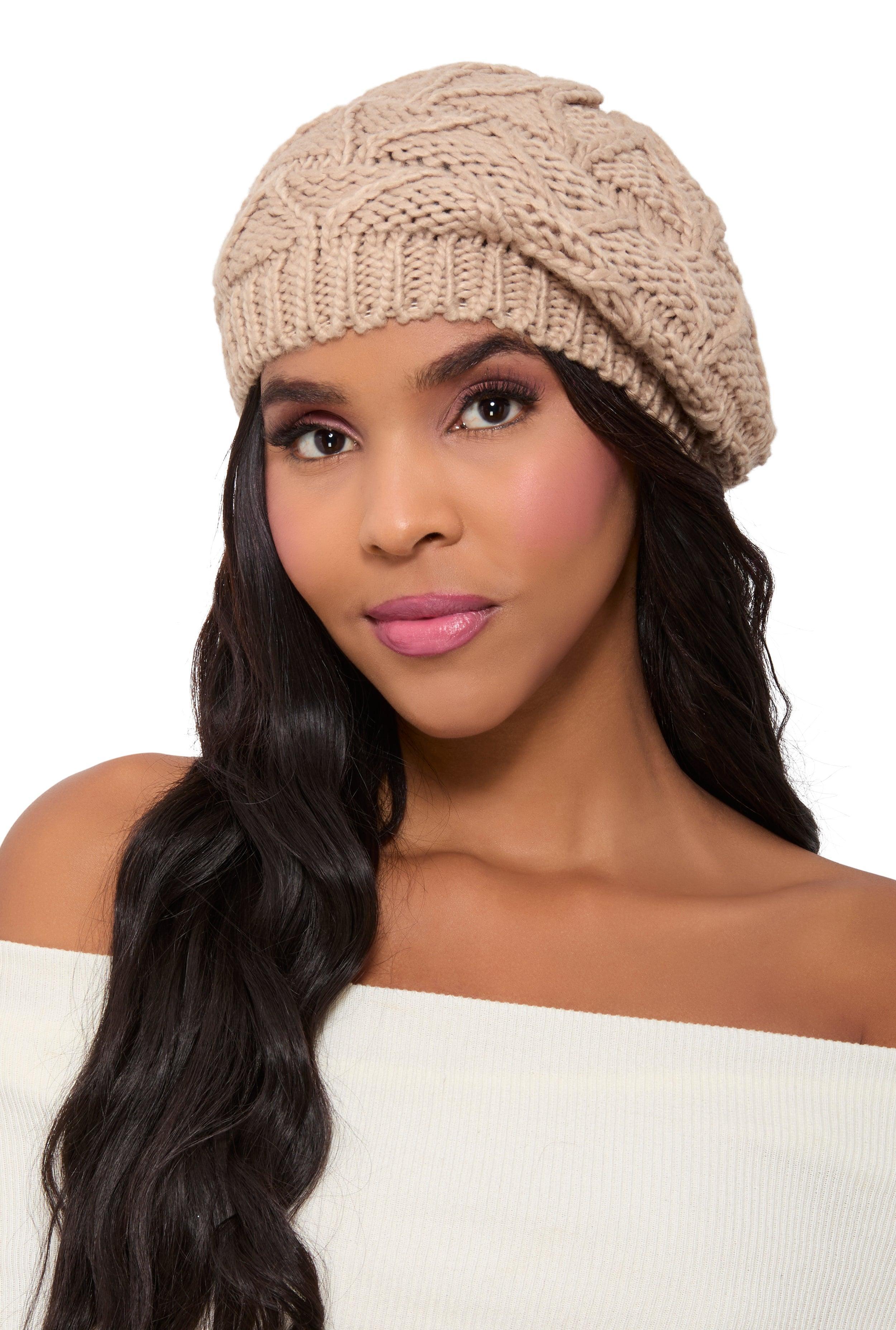 Womens Aran Knit Beret product image