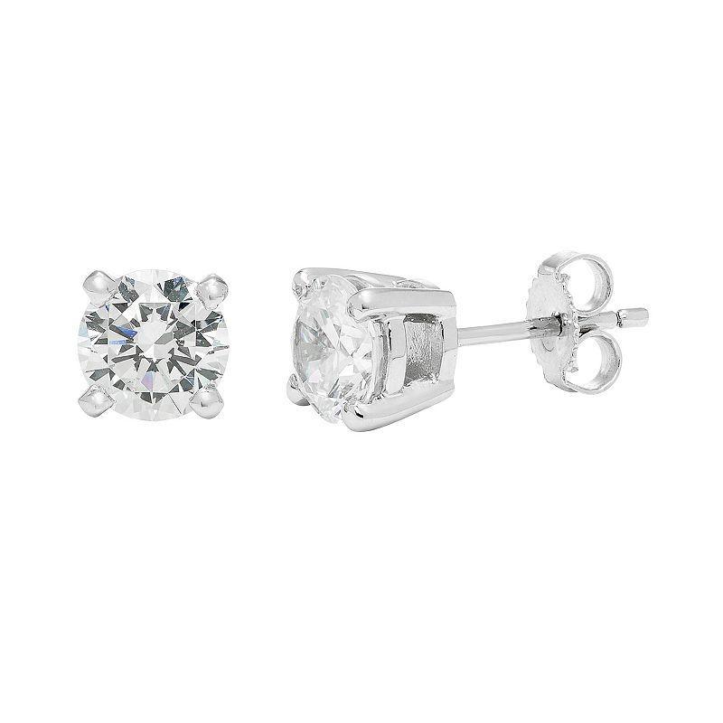 14k White Gold 2 Carat T.W. Lab-Created Moissanite Stud Earrings, Womens Product Image