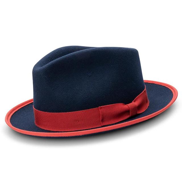 Navy 2 ½" Wide Brim Wool Felt Hat Product Image