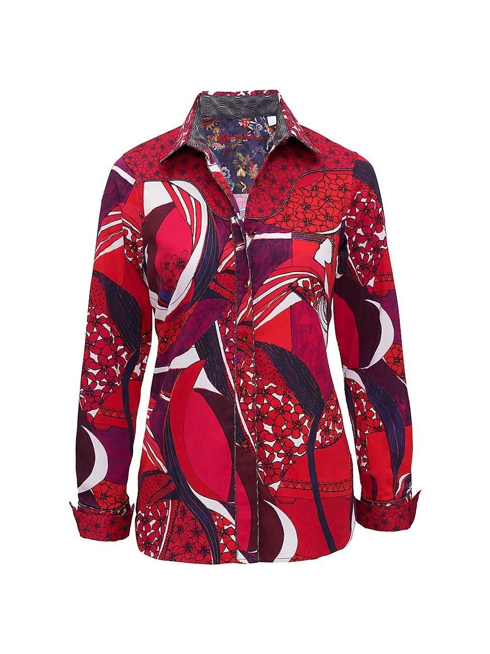 Womens Priscilla Sateen Geometric Shirt Product Image