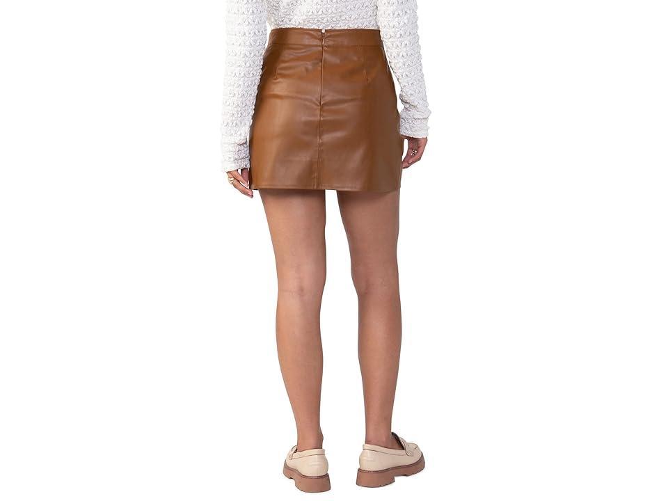 Sanctuary Leather Like Mini Skirt (Spice) Women's Clothing Product Image