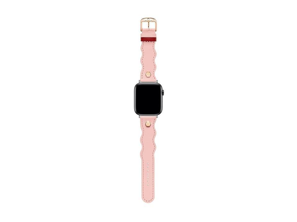 Ted Baker Wavy Leather Pink Keeper Hexagonal Pins w/ Logo 42/44 Watches Product Image