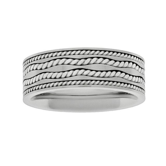 LYNX Sterling Silver & Stainless Steel Twist Band- Men, Mens Product Image