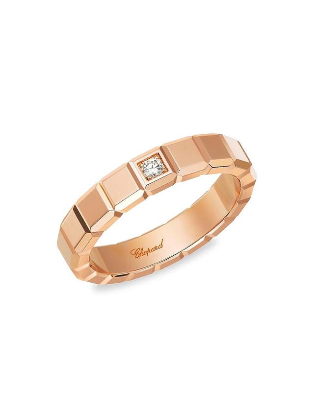 Womens Ice Cube 18K Rose Gold & Diamond Ring Product Image