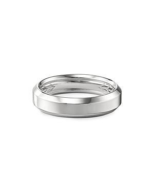 Mens Beveled Band Ring in 18K White Gold Product Image