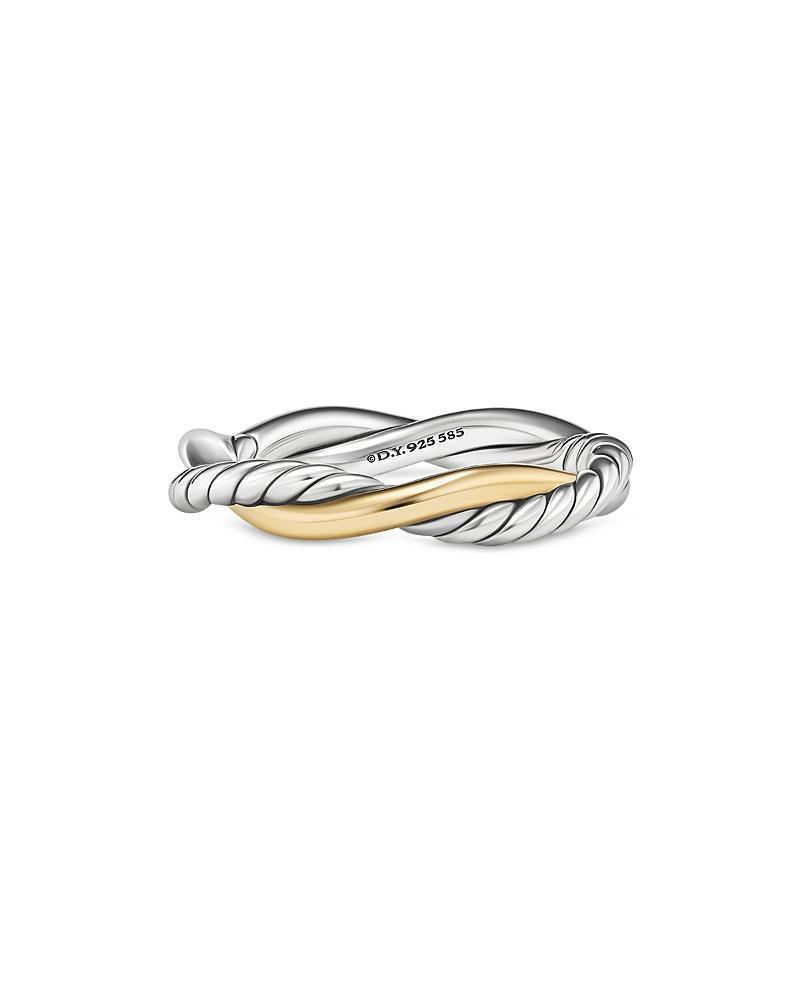 Womens Petite Infinity Band Ring in Sterling Silver with 14K Yellow Gold Product Image