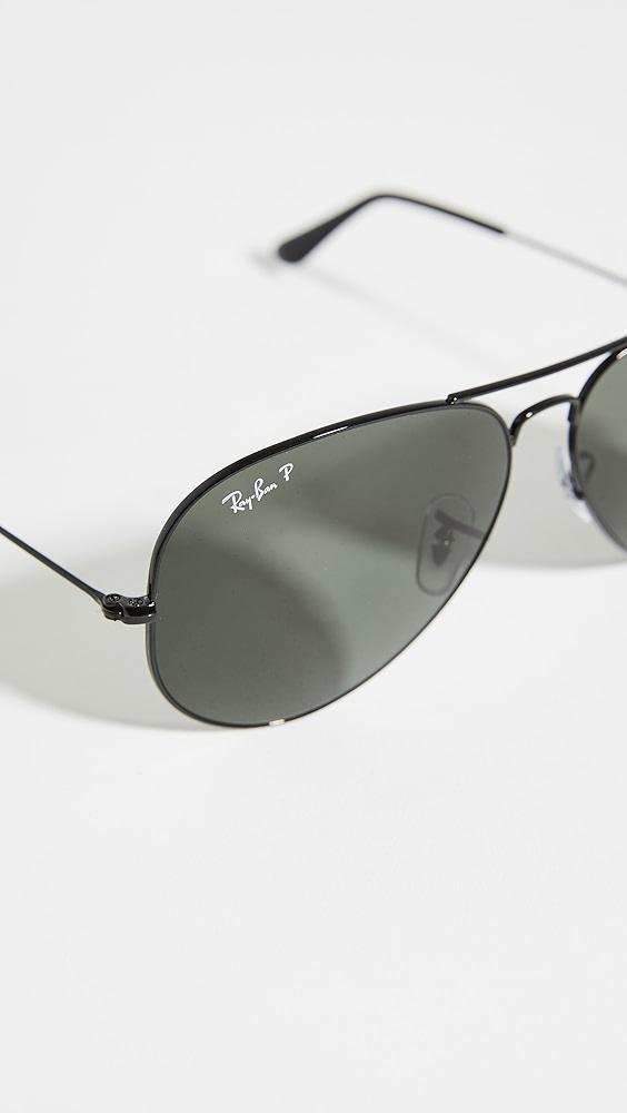 Ray-Ban RB3025 Oversized Classic Aviator Polarized Sunglasses | Shopbop Product Image