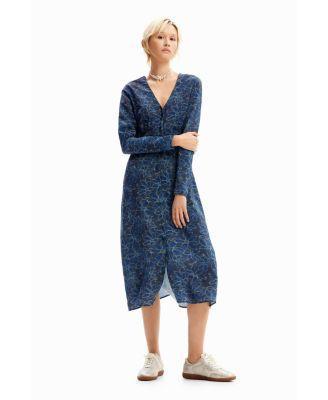 Desigual Womens Floral midi shirt dress Product Image