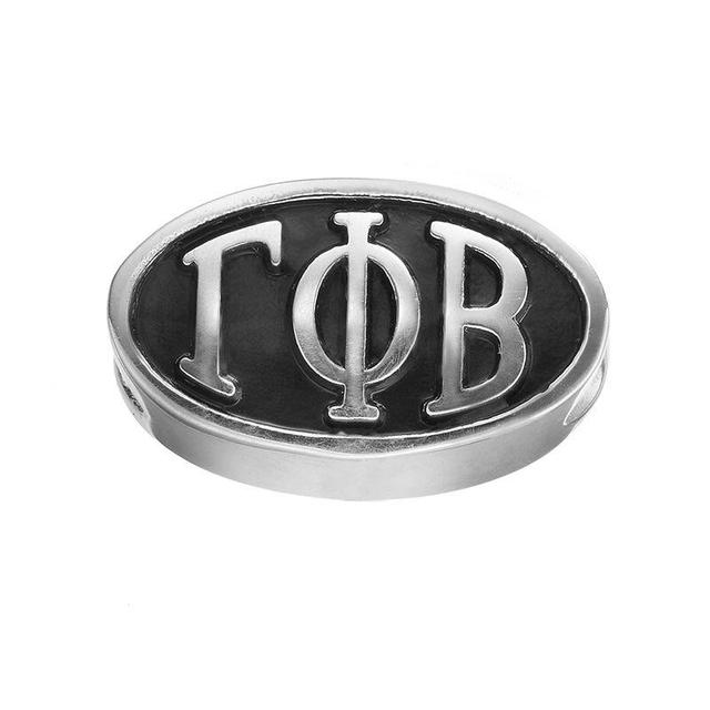 LogoArt Gamma Phi Beta Sterling Silver Oval Bead, Womens, Grey Product Image