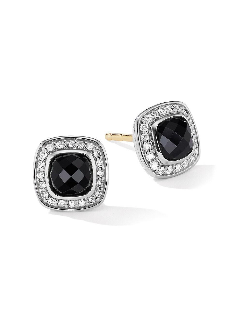 Womens Petite Albion Stud Earrings With Gemstone & Pav Diamonds Product Image