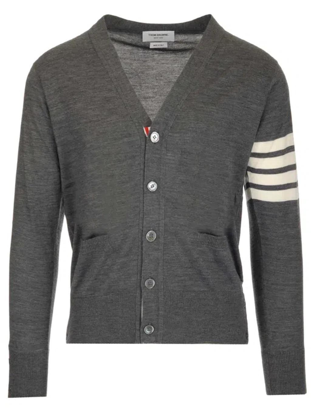 THOM BROWNE 4 Bar Cardigan In Grey Product Image