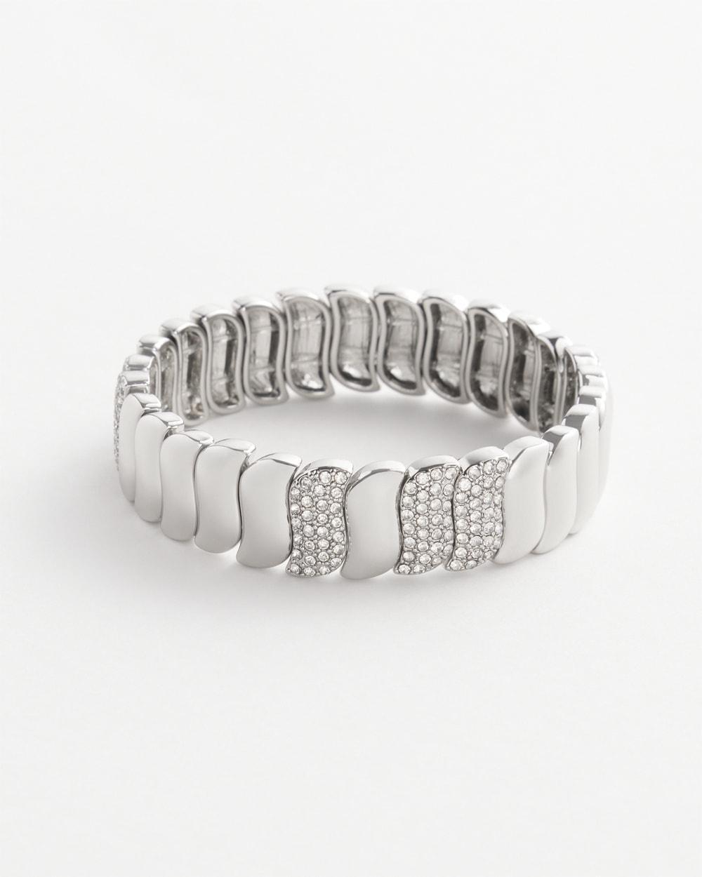 Silver Pave Stretch Bracelet Product Image