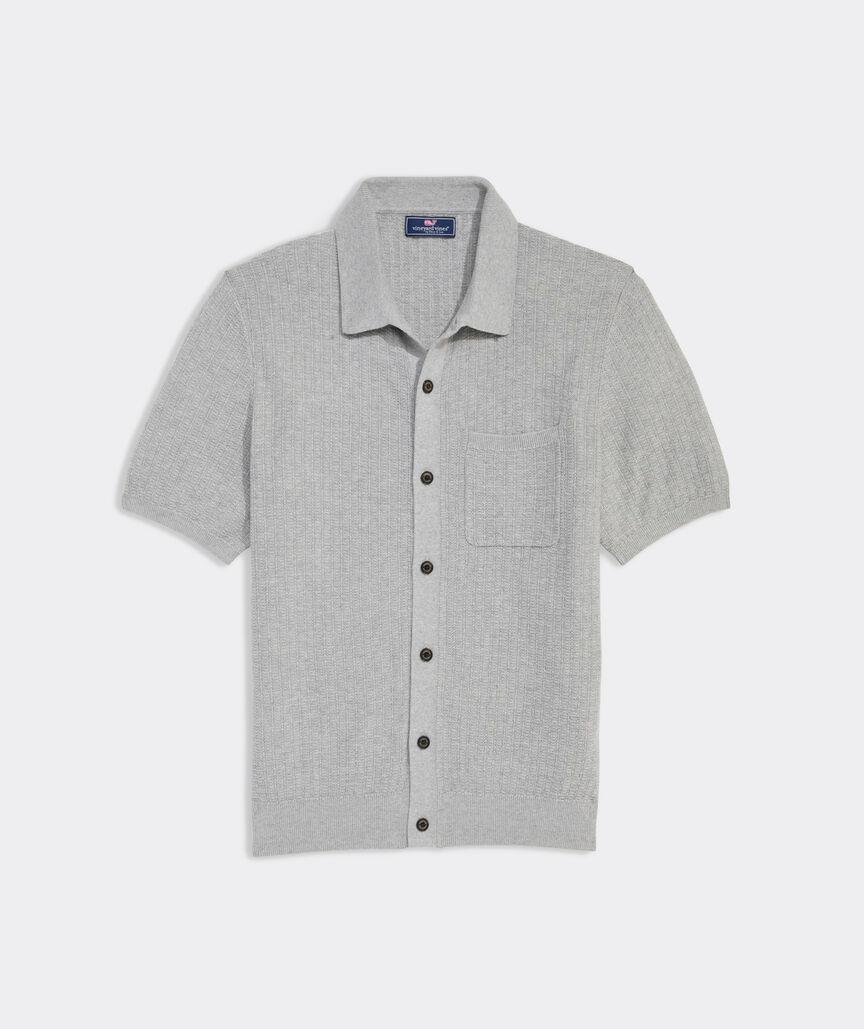 Full-Button Sweater Polo Product Image