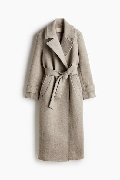 Wool-Blend Tie-Belt Coat product image