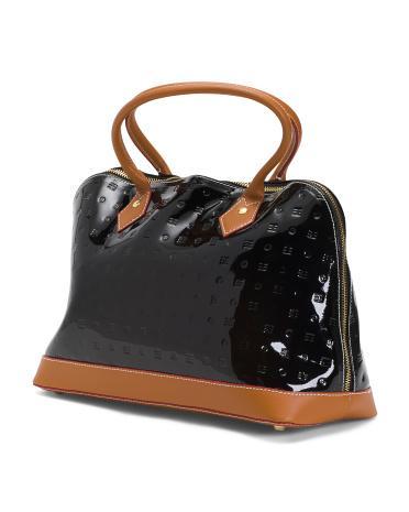 Leather Satchel With Vachetta Details for Women | Leather/Metal Product Image