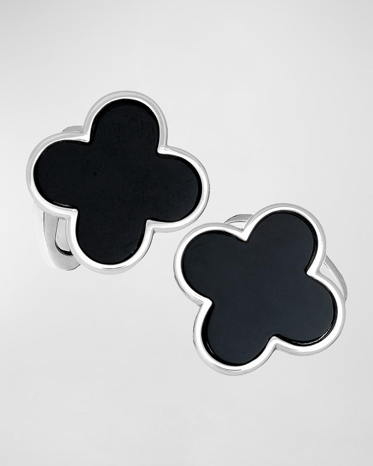 Onyx Clover Cuff Links Product Image