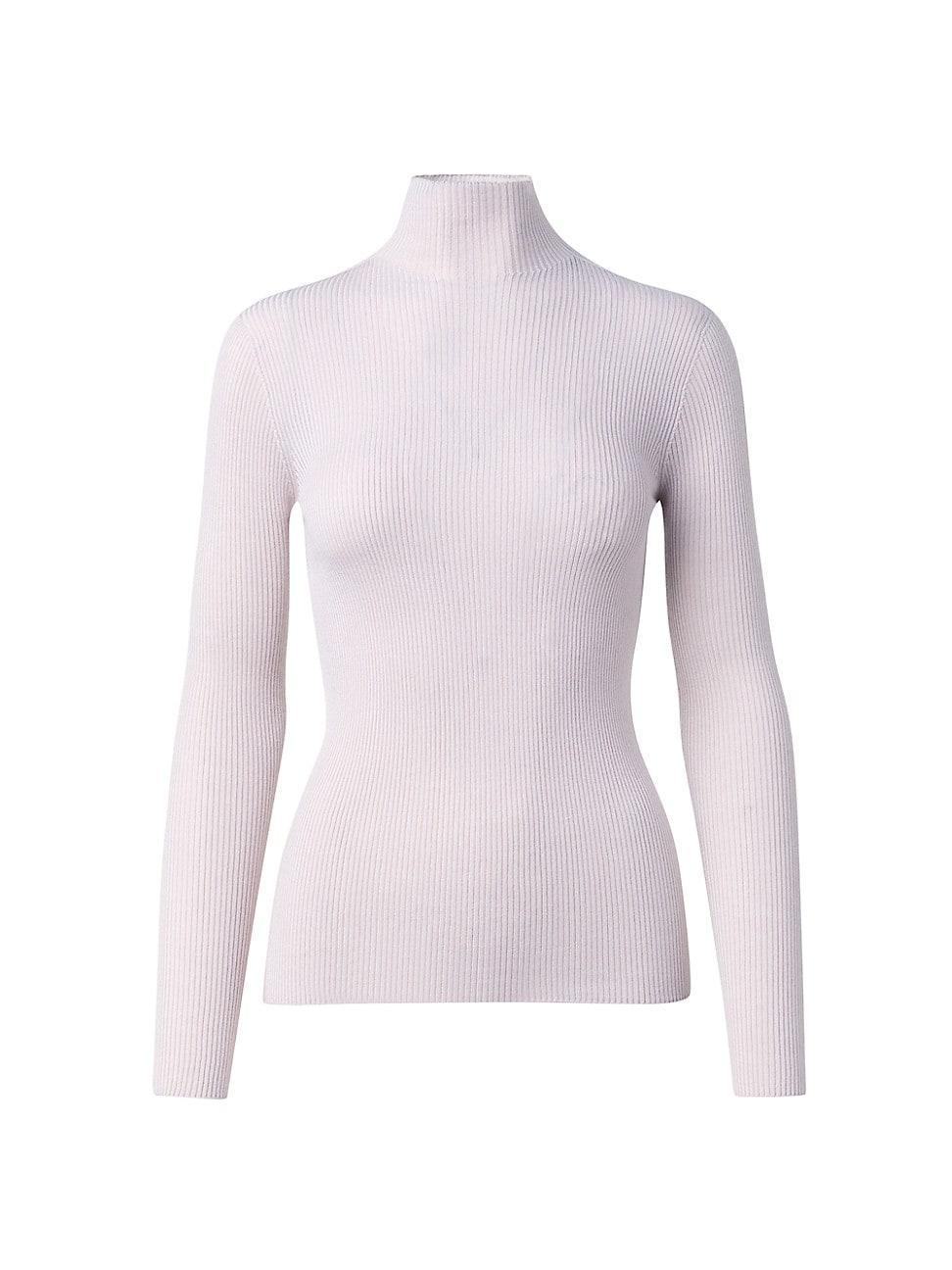 Womens Rib-Knit Turtleneck Sweater Product Image