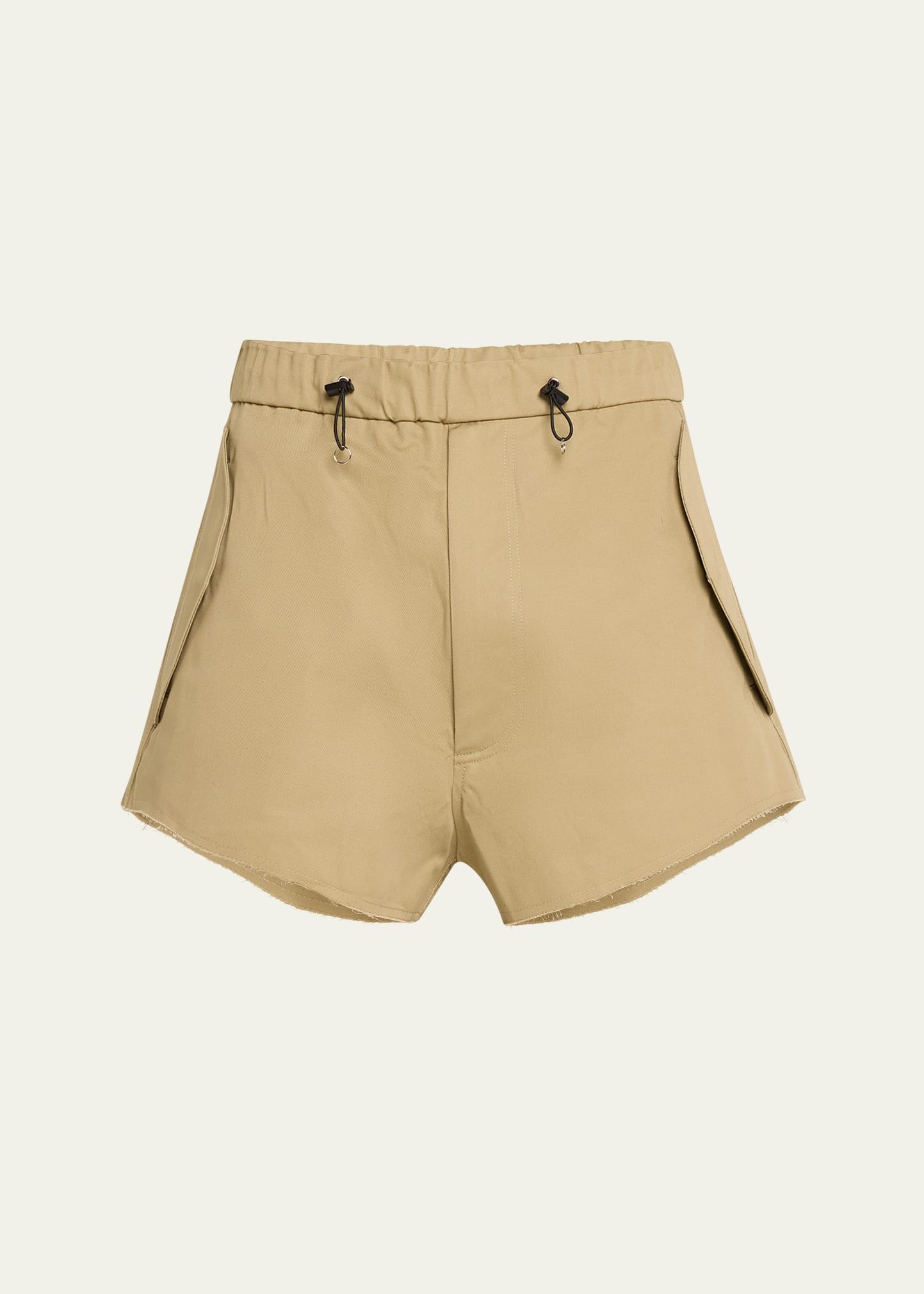 Mens Cropped Twill Back-Zip Shorts Product Image
