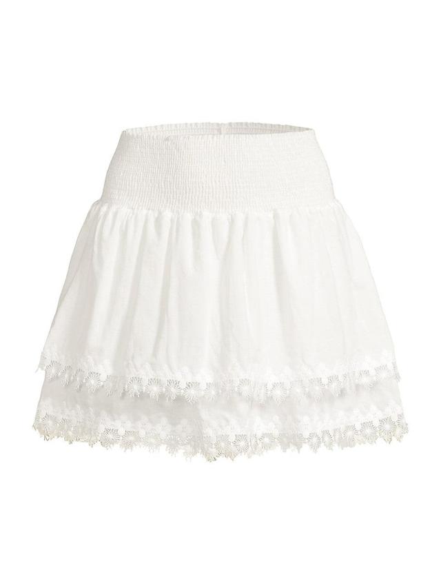 Womens Belle Smocked Tiered Miniskirt Product Image