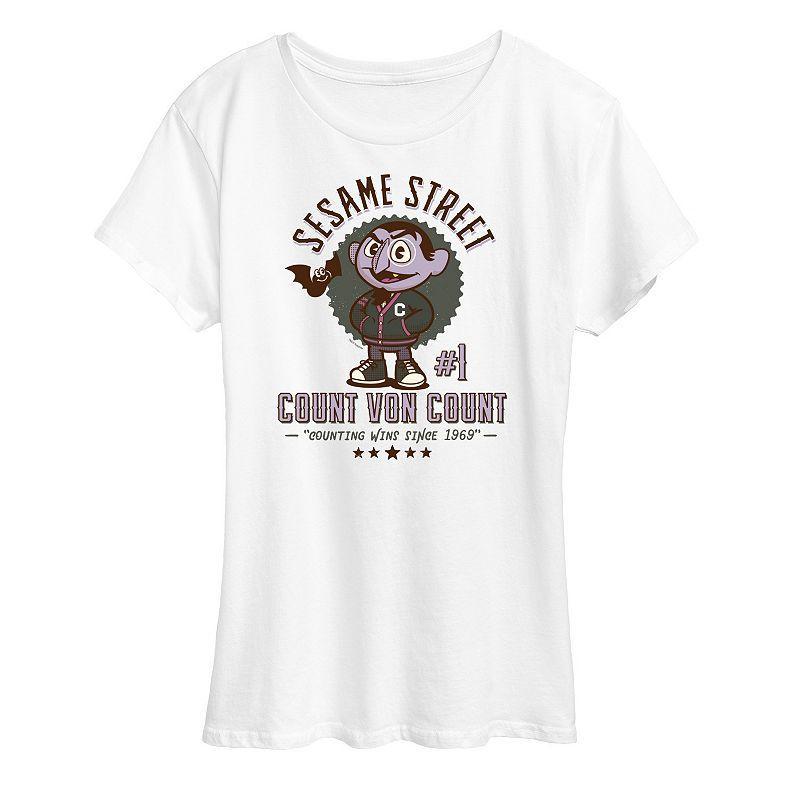 Womens Sesame Street Count Von Count Graphic Tee White Product Image