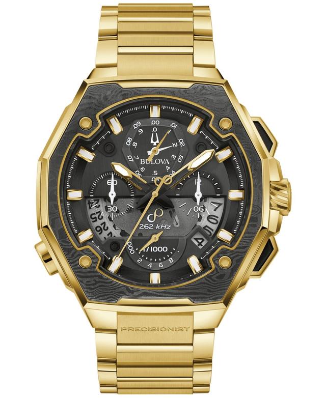 Bulova Mens Precisionist Chronograph Gold Tone Stainless Steel Bracelet Watch Product Image