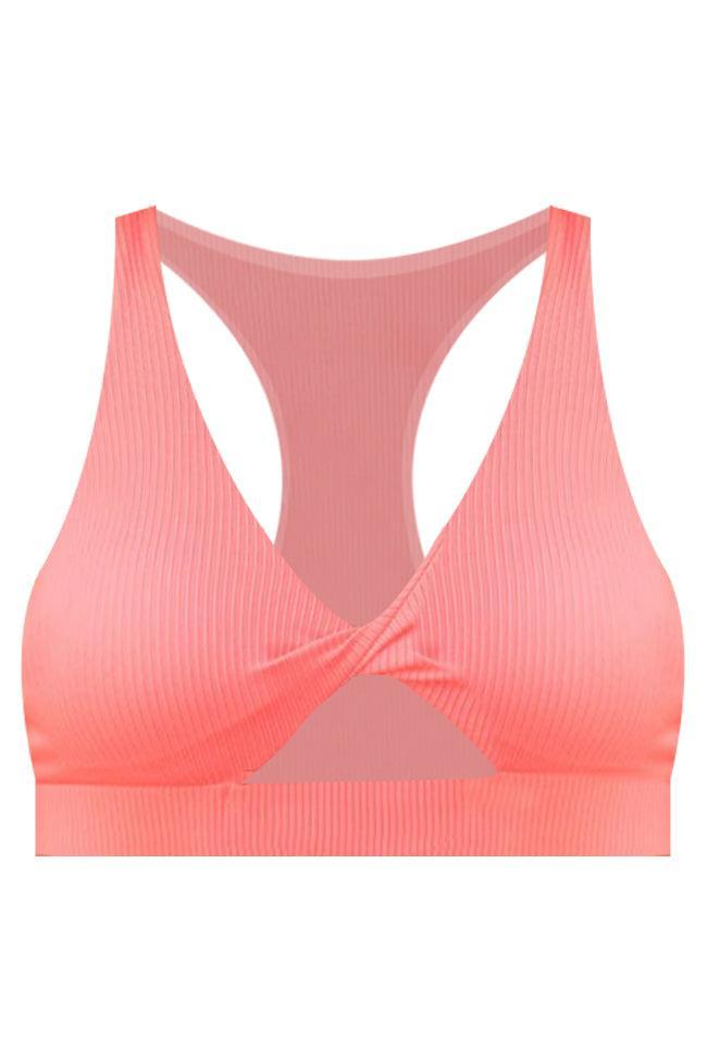 Needing Vitamin Sea Bright Coral Halter Bikini Top Product Image