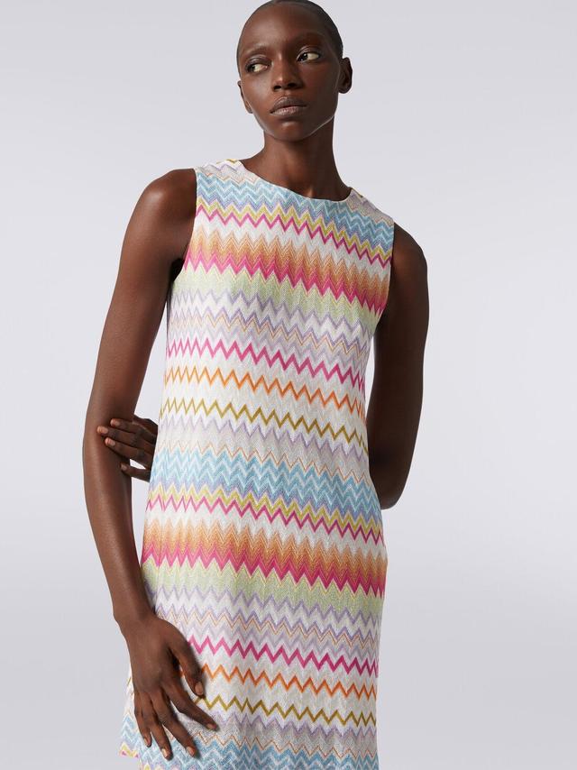 Zigzag viscose pouch dress with lurex Multicoloured | Missoni Product Image