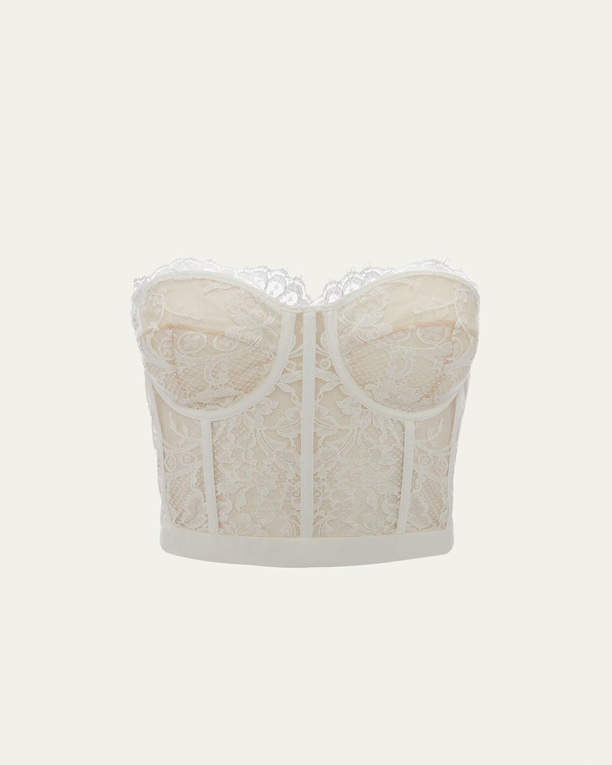 Womens Strapless Lace Crop Bustier Product Image