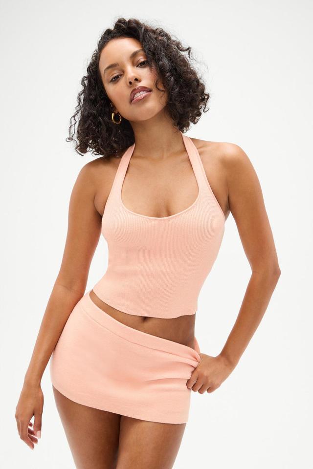 Marialla Cloud Knit Halter Top - Sweet Tea Product Image