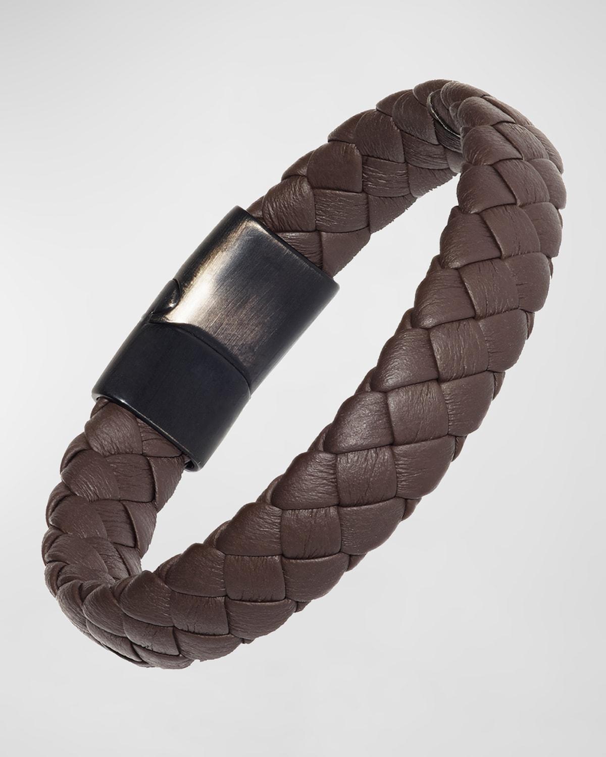 Men's Braided Leather Bracelet Product Image