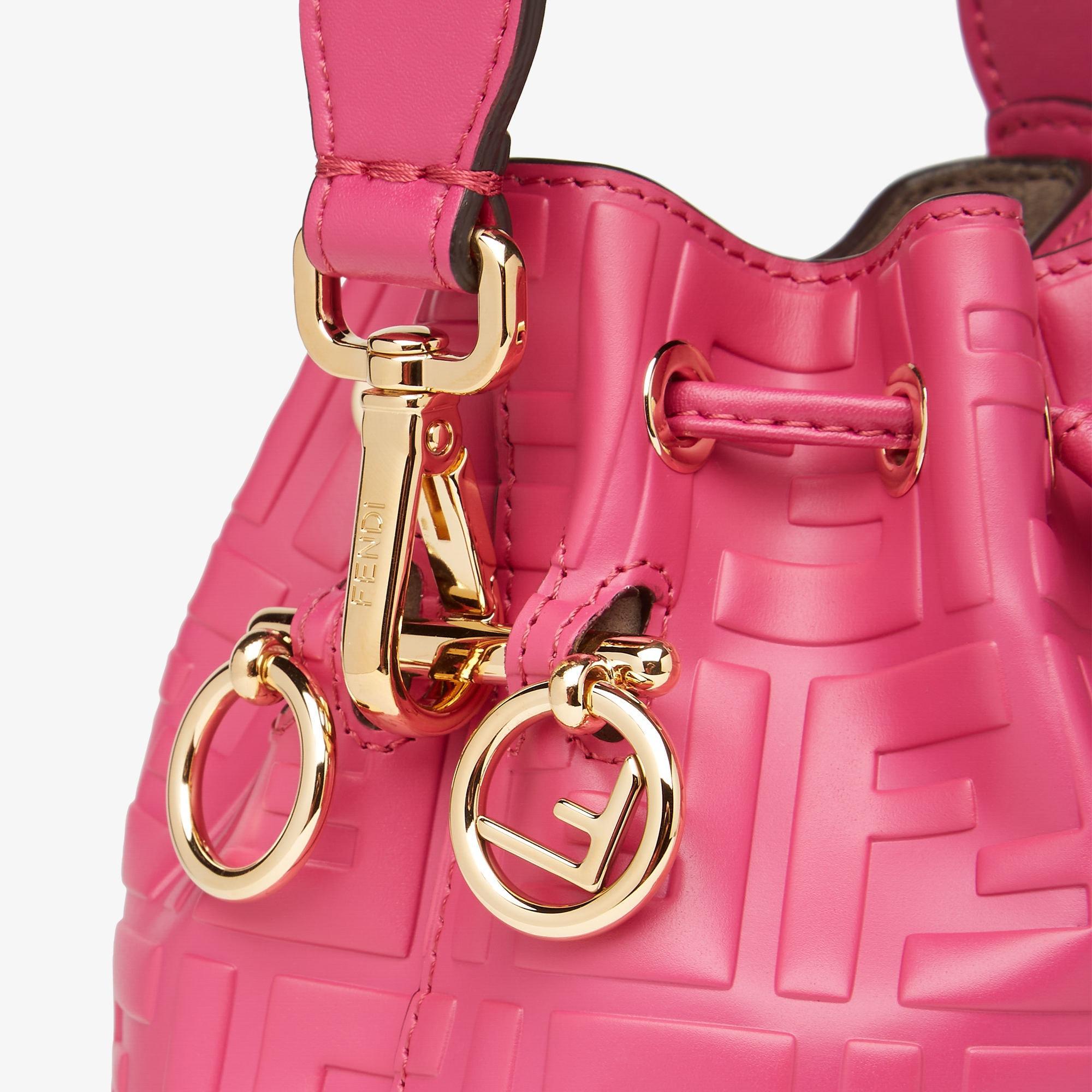 Mon TresorFuchsia leather mini-bag with FF motif Product Image