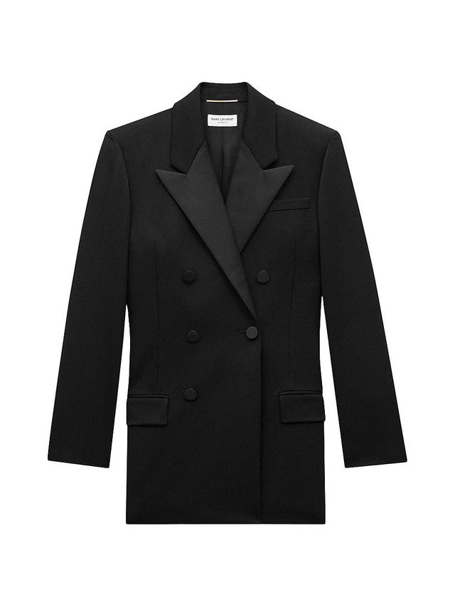 Womens Tuxedo Jacket in Grain De Poudre Product Image