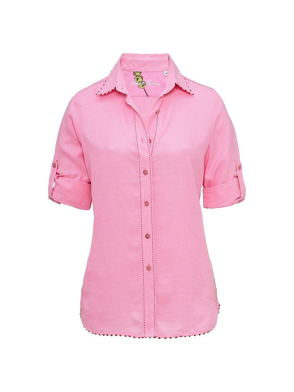 Womens Hadley Embroidered Linen Shirt Product Image