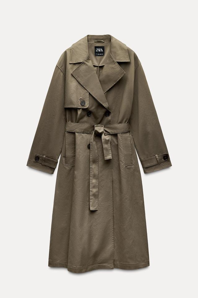 LONG BELTED TRENCH COAT Product Image