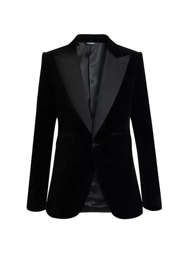 Satin-Lapel Velvet Jacket Product Image